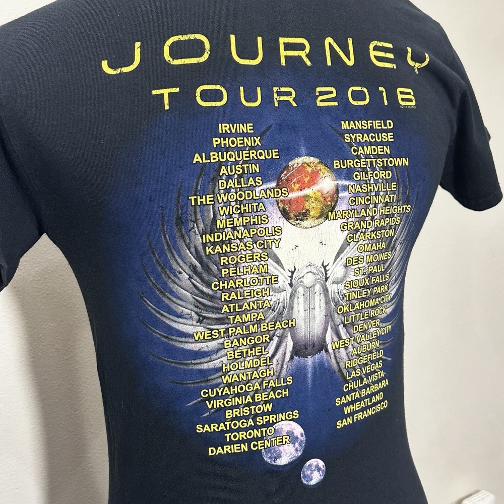 Journey 2016 Concert Tour Double Sided‎ Sz S Black T Shirt with Unopened CD - Picture 7 of 12